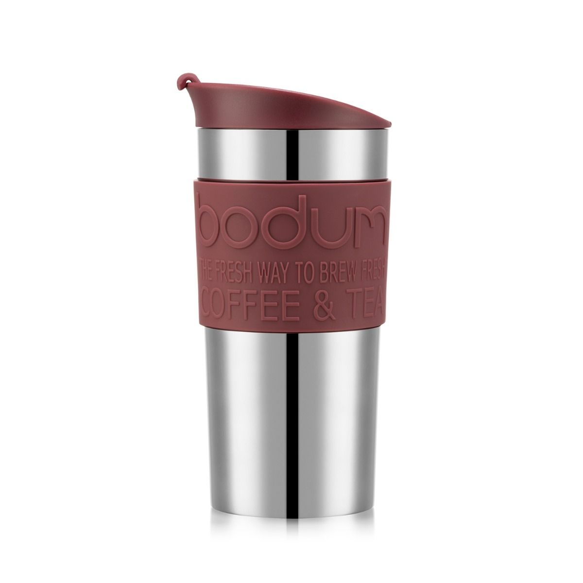 Bodum Travel Mug, Stainless Steel, 0.35 l, 12 oz - Cranberry