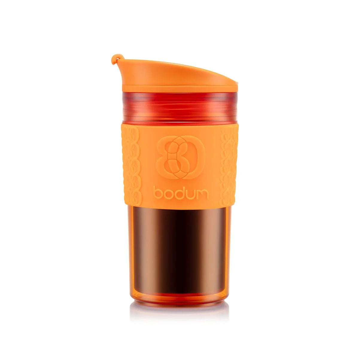 Bodum Travel Mug, Plastic, 0.35 , 12 oz - Orange Flame