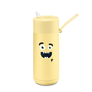 Frank Green Frankster Kids 16oz/475ml Ceramic Reusable Flip Straw Bottle - Buttermilk Splash
