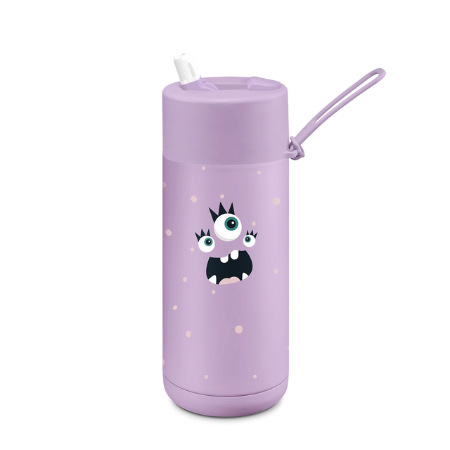 Frank Green Frankster Kids 16oz/475ml Ceramic Reusable Flip Straw Bottle - Lilac Haze Flick