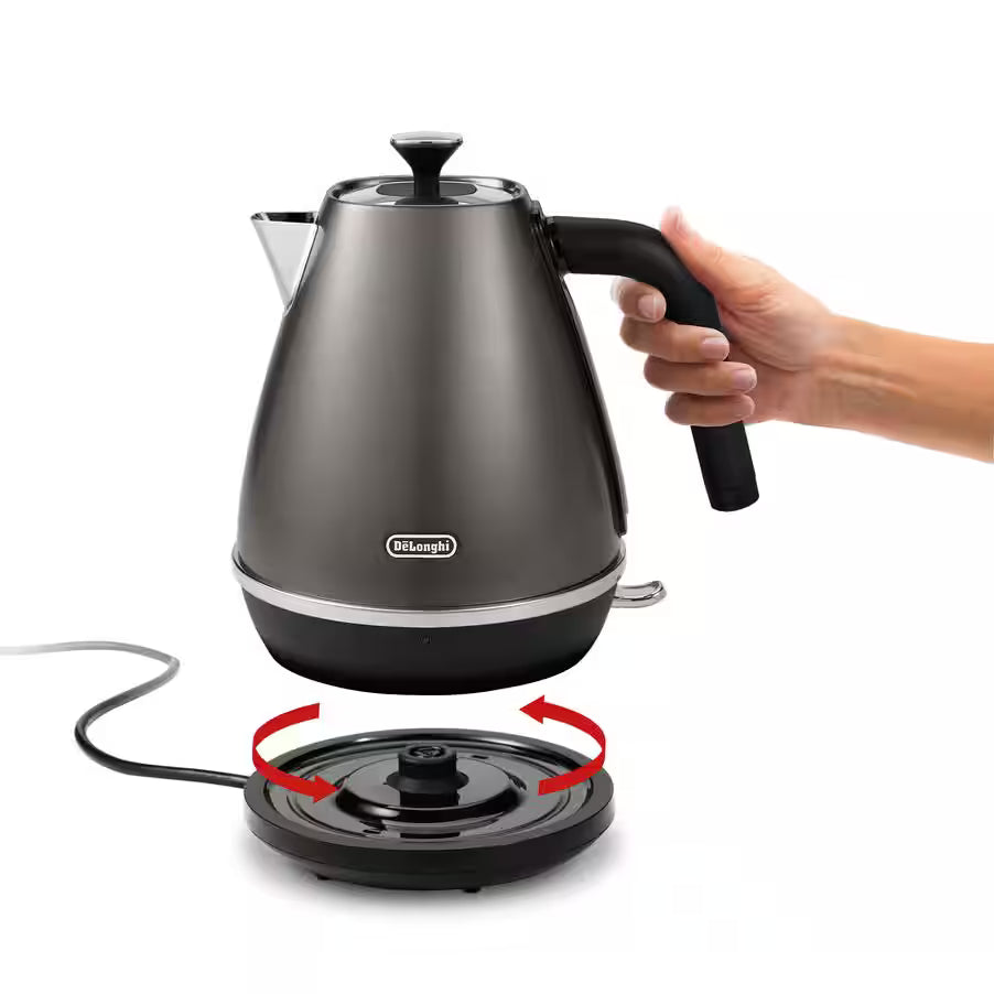 Delonghi Distinta X Stainless Steel Electric Kettle - Titanium Grey