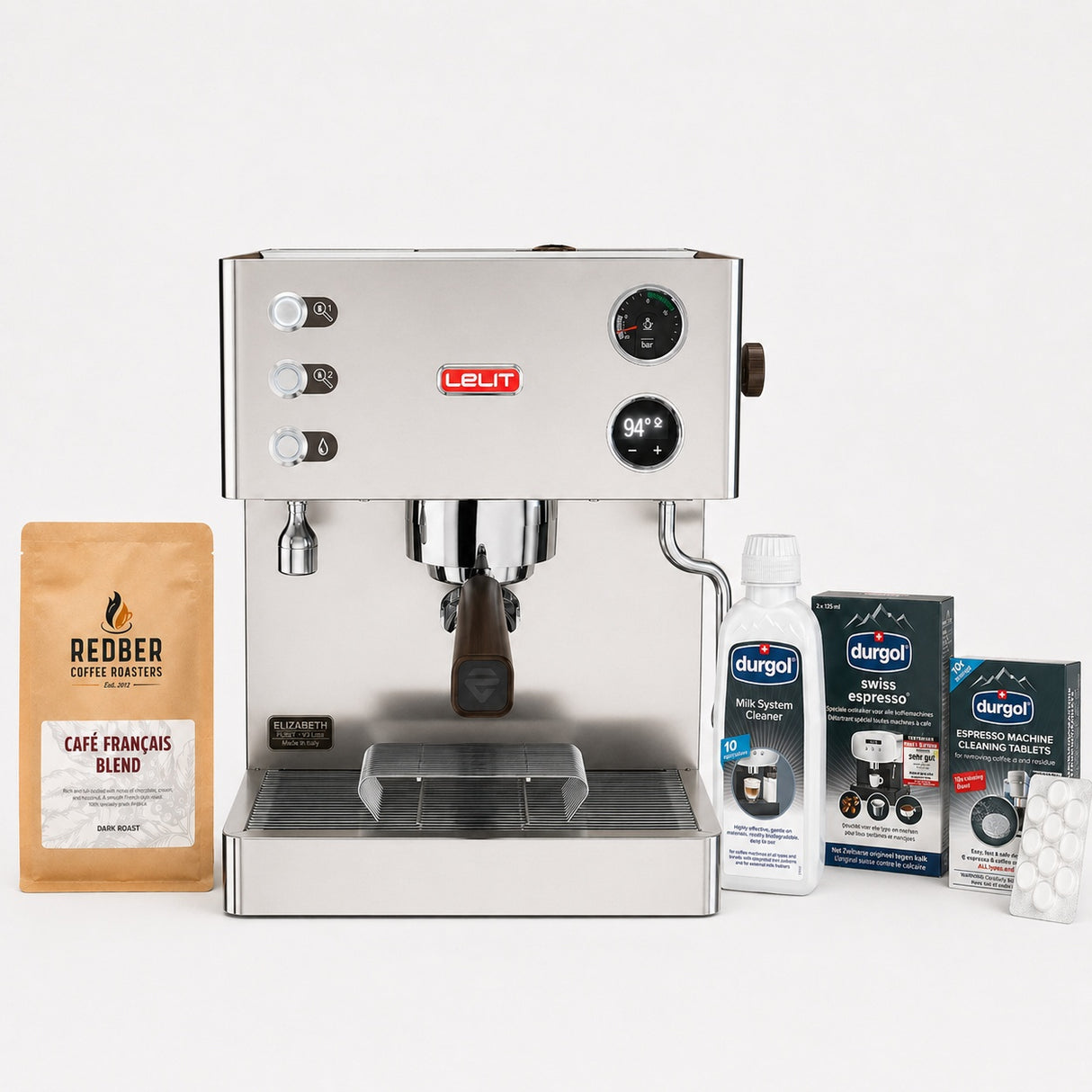 Lelit Elizabeth Dual Boiler Espresso Coffee Machine - Brushed Stainless Steel