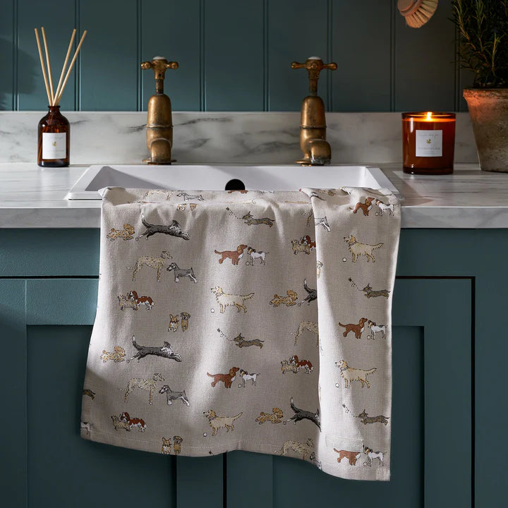 Sophie Allport Doggy Daycare Tea Towels, designer kitchen,