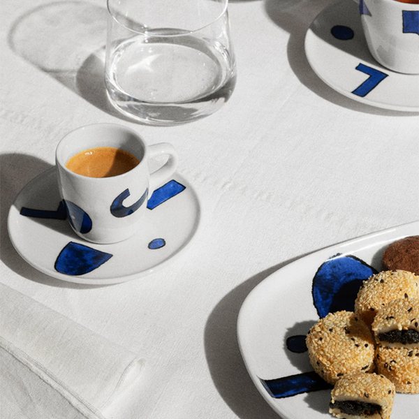 Alessi Itsumo Yunoki ware Set of 4pcs Espresso Cups with Saucer