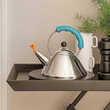 Alessi 9093/1 Bird Whistle Stovetop Kettle - Blue LIfestyle
