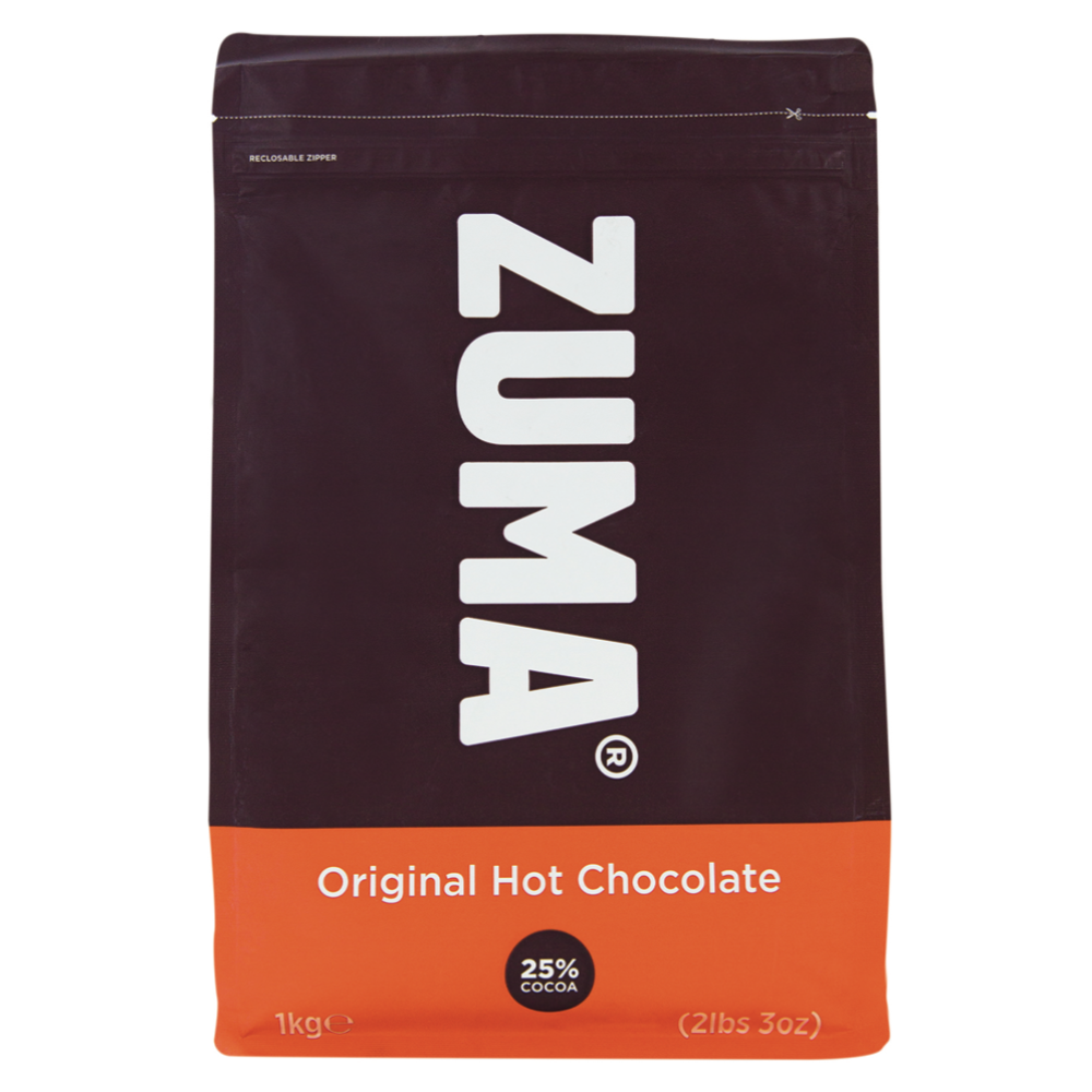 Zuma Original Hot Chocolate (25% Cocoa) Bags 1kg I Redber Coffee