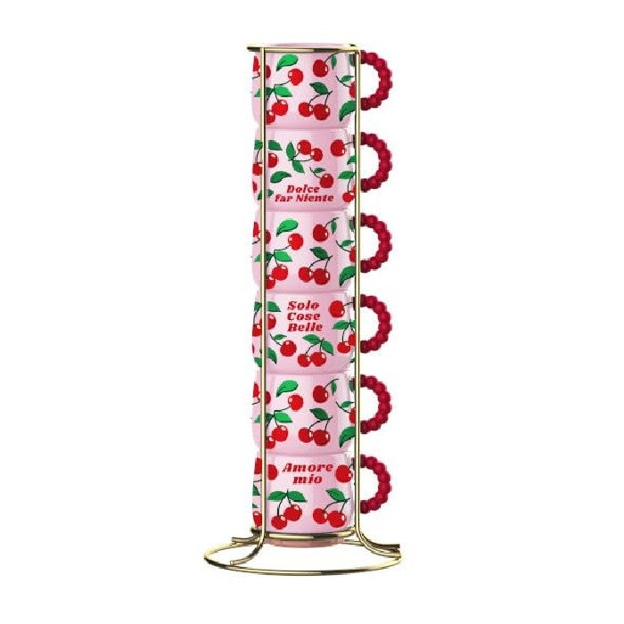 Bialetti Mercato Della Frutta Stackable Cups (Set of 6) - Cherry