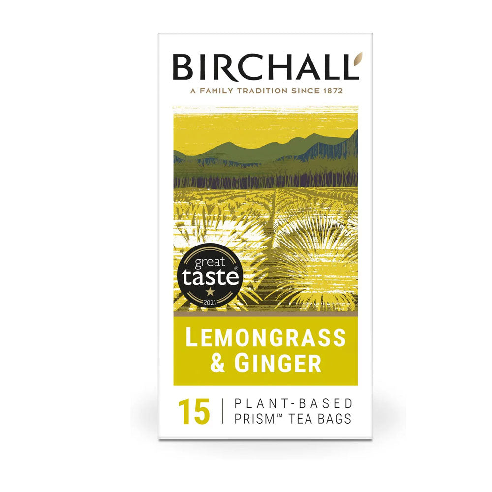 Birchall Plant-Based Prism Tea Bags 15pcs - Lemongrass & Ginger