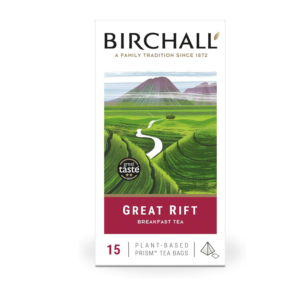 Birchall Plant-Based Prism Tea Bags 15pcs - Great Rift Breakfast Blend (RFA Certified)