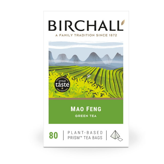 Birchall Plant-Based Prism Tea Bags 80pcs - Mao Feng Green Tea