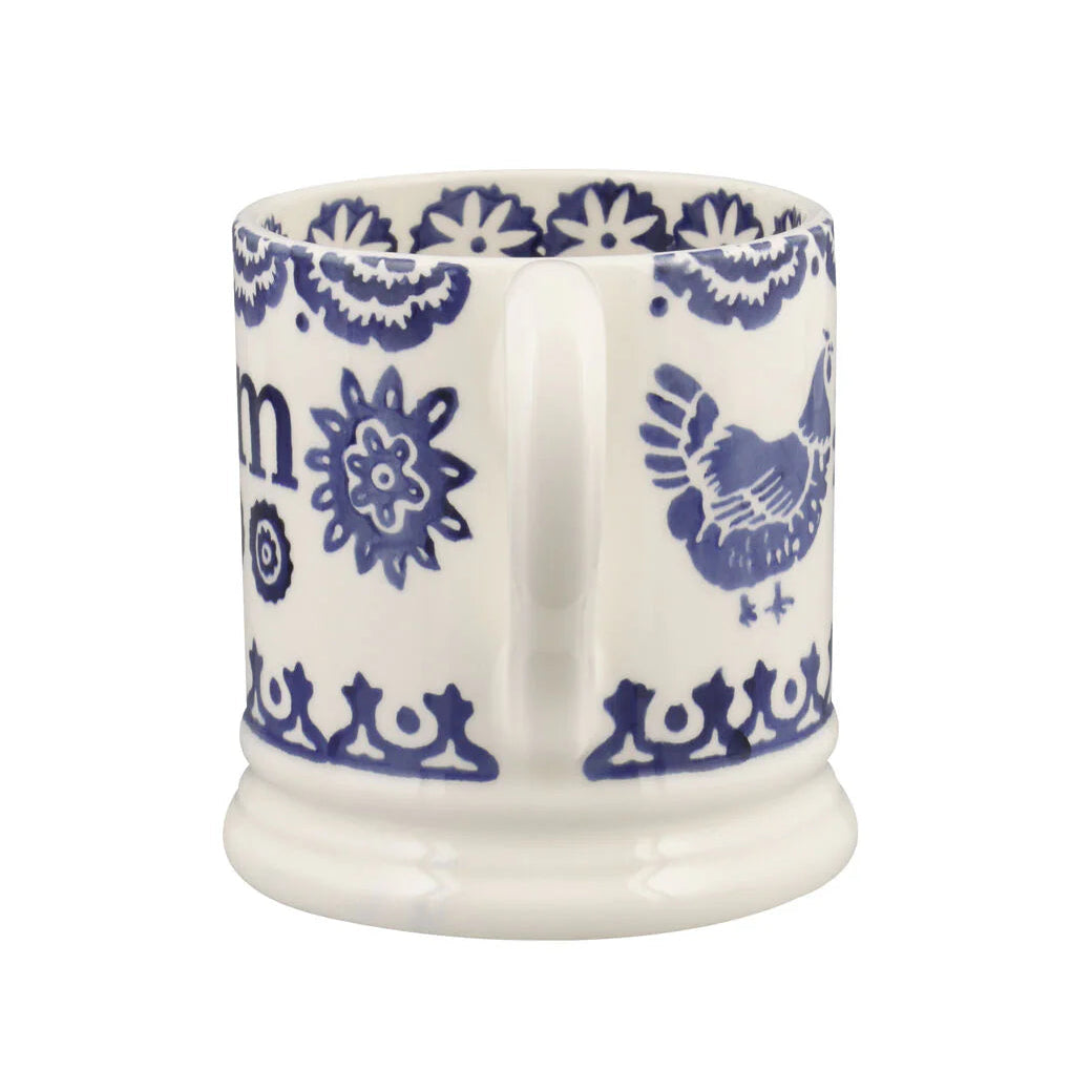 Emma Bridgewater Blue Hen & Border Mum 1/2 Pint Mug