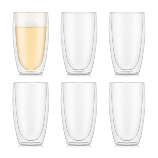 Bodum PAVINA 6pcs Double Wall Large Glasses, 0.45 l, 15 oz