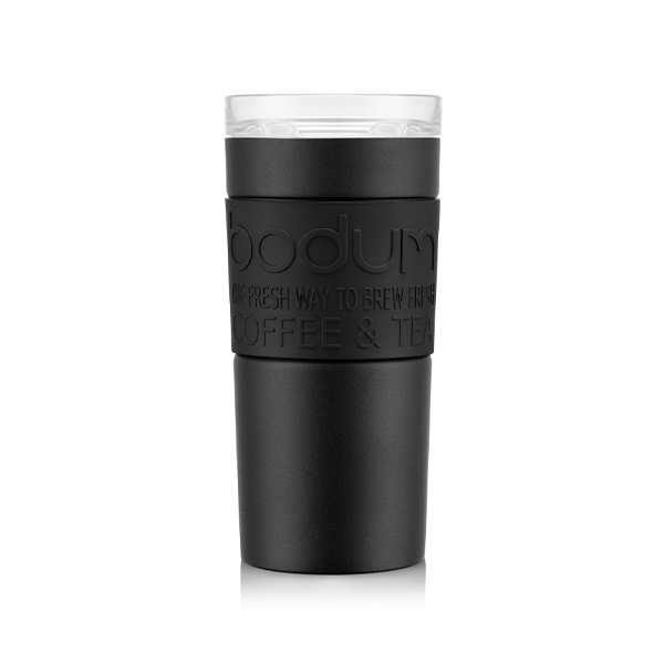 Bodum Stainless Steel Travel Mug 0.35L / 12oz. with Clear Lid - Black