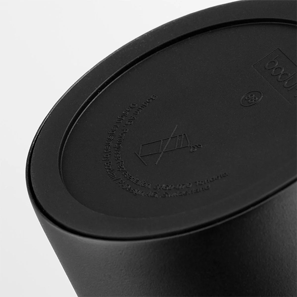 Bodum Stainless Steel Travel Mug 0.6L / 20oz. with Clear Lid - Black
