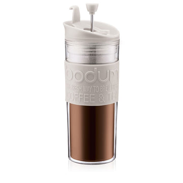 Bodum Travel Mug Press 0.45L - White, Redber Coffee Roasters