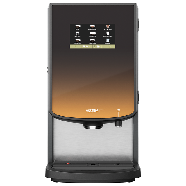 Bravilor BOLERO 32 Instant Ingredient Commercial Coffee Machine with triple canisters, touchscreen controls, and versatile beverage options for professional use. Redber Coffee