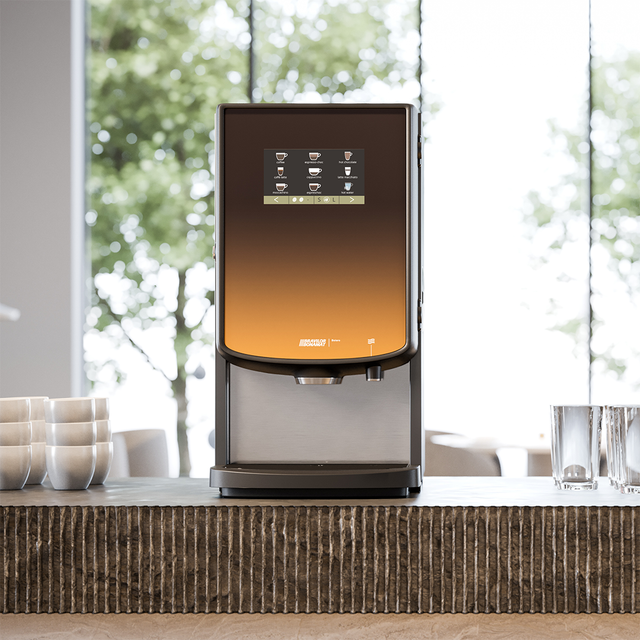 Bravilor BOLERO 32 Instant Ingredient Commercial Coffee Machine with triple canisters, touchscreen controls, and versatile beverage options for professional use. Redber Coffee