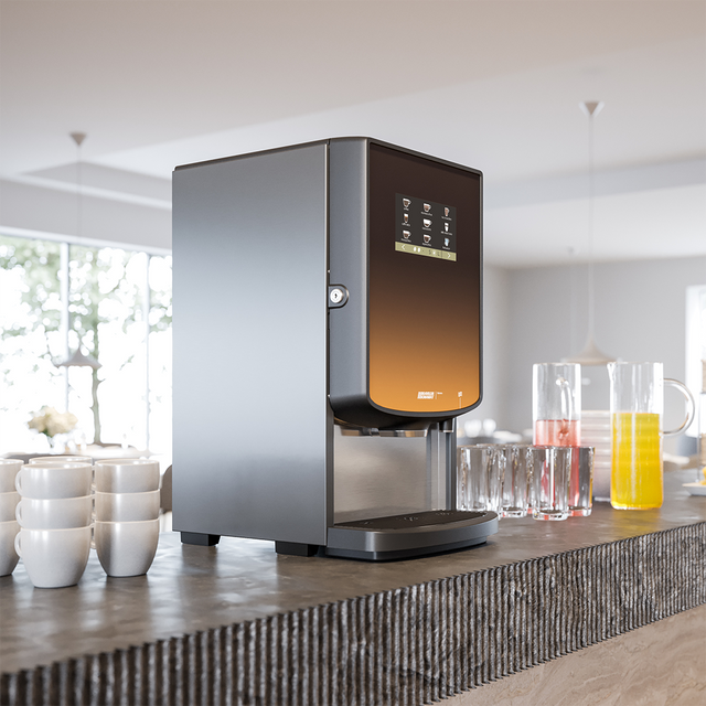 Bravilor BOLERO 32 Instant Ingredient Commercial Coffee Machine with triple canisters, touchscreen controls, and versatile beverage options for professional use. Redber Coffee