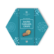 A hexagonal package of Whitakers Milk Chocolate Salted Caramel Crisps showing the product and brand name.