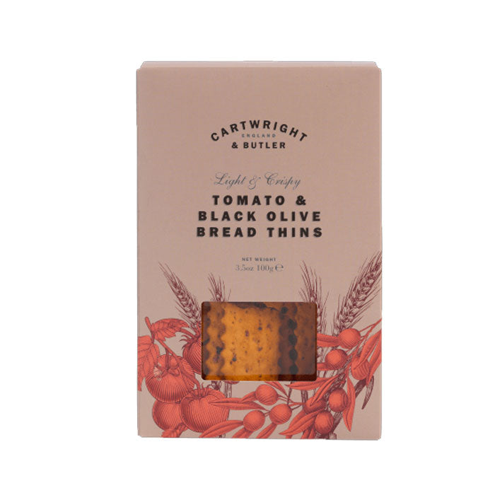 Cartwright & Butler Tomato & Black Olive Bread Thins 100g