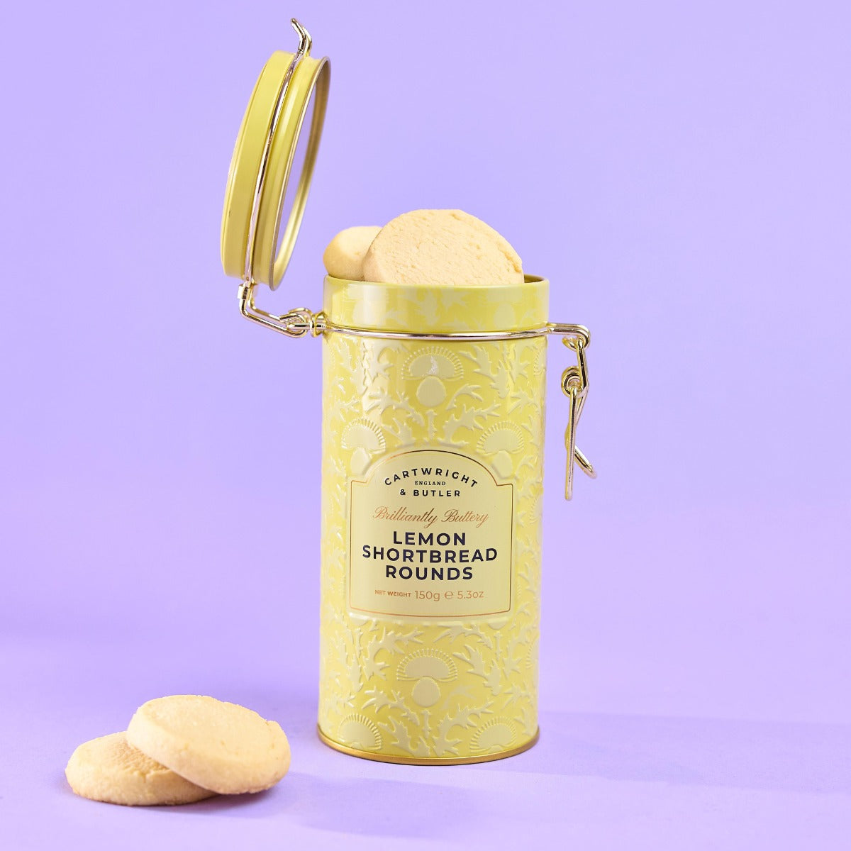 Cartwright & Butler Lemon Zest Shortbread Rounds in Tin