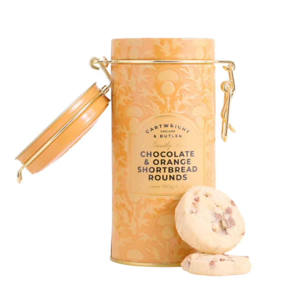 Cartwright & Butler Chocolate & Orange Shortbread Rounds in Tin