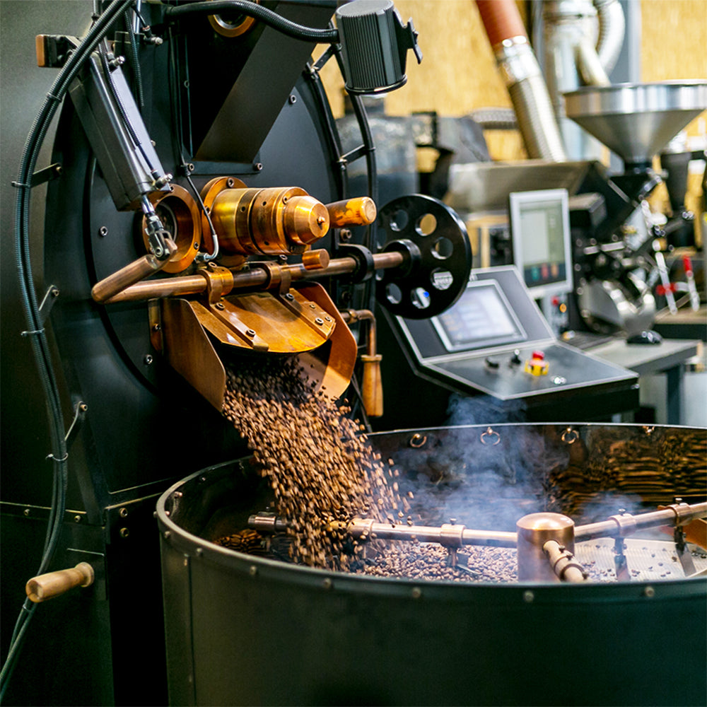 Coffee roasting process in a professional coffee roaster