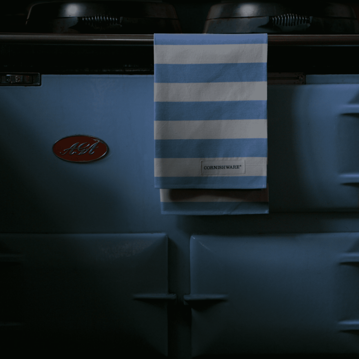 Cornishware Pack of 2 Cotton Tea Towels - Blue