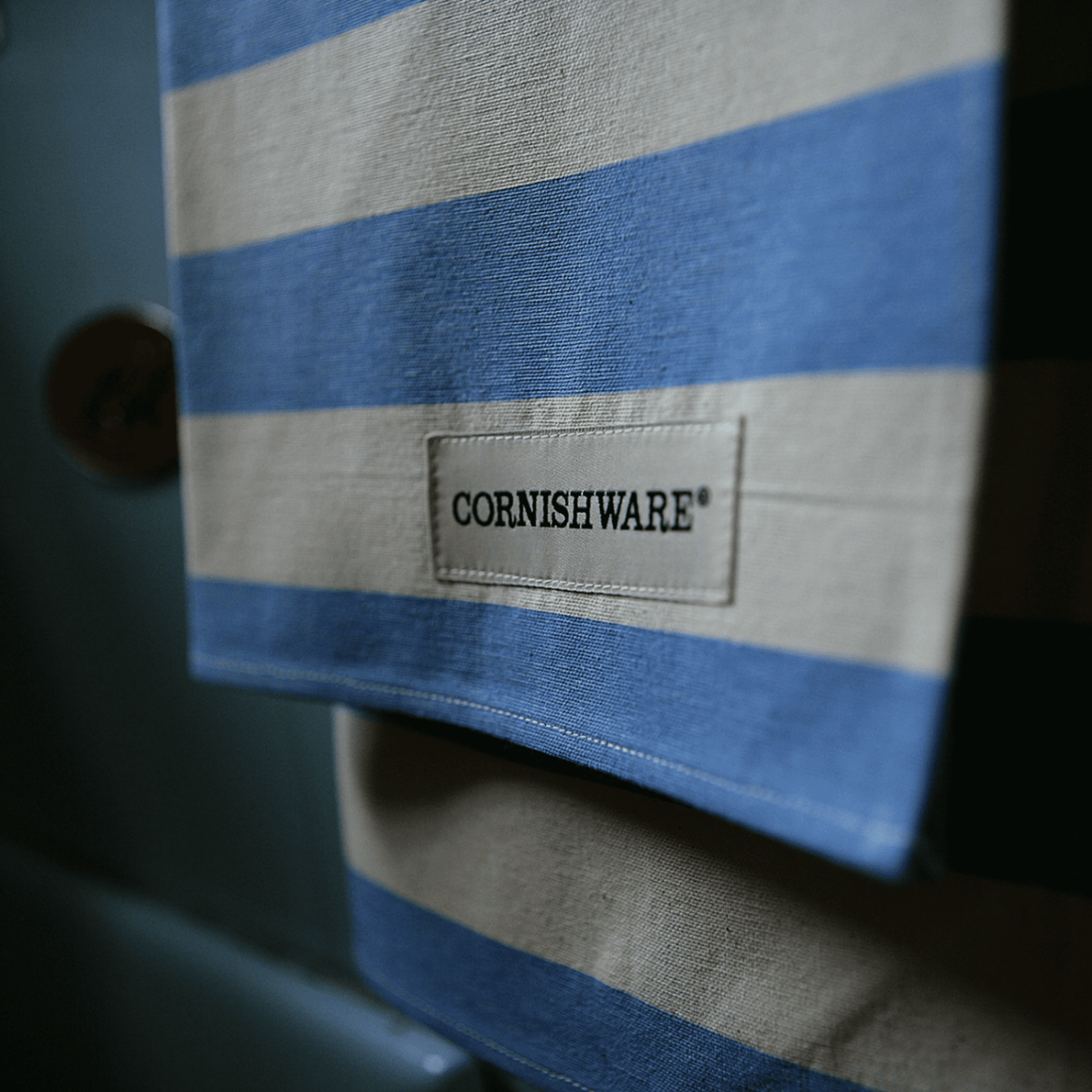 Cornishware Pack of 2 Cotton Tea Towels - Blue