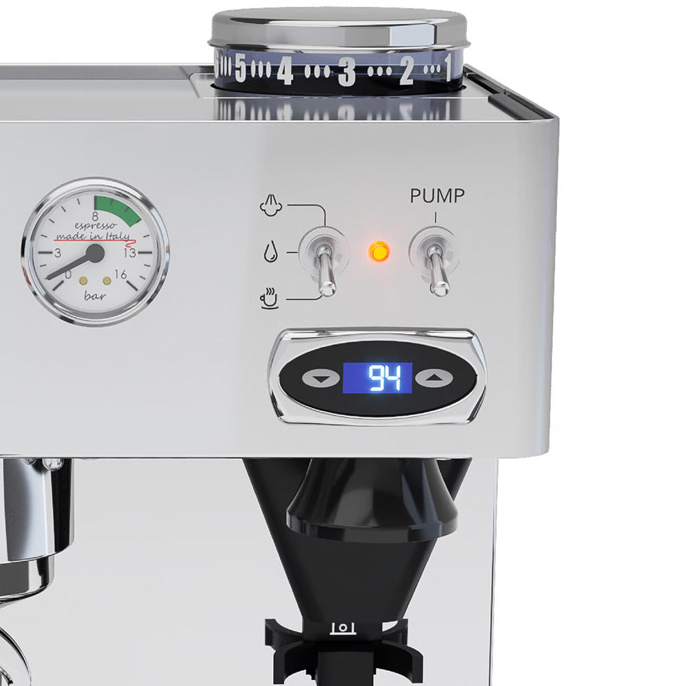 Lelit Anita Espresso Coffee Machine with Grinder - Silver