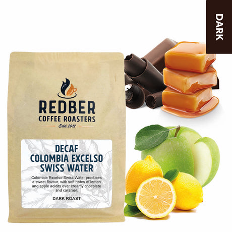 COLOMBIA EXCELSO SWISS WATER DECAF COFFEE - Dark Roast Coffee