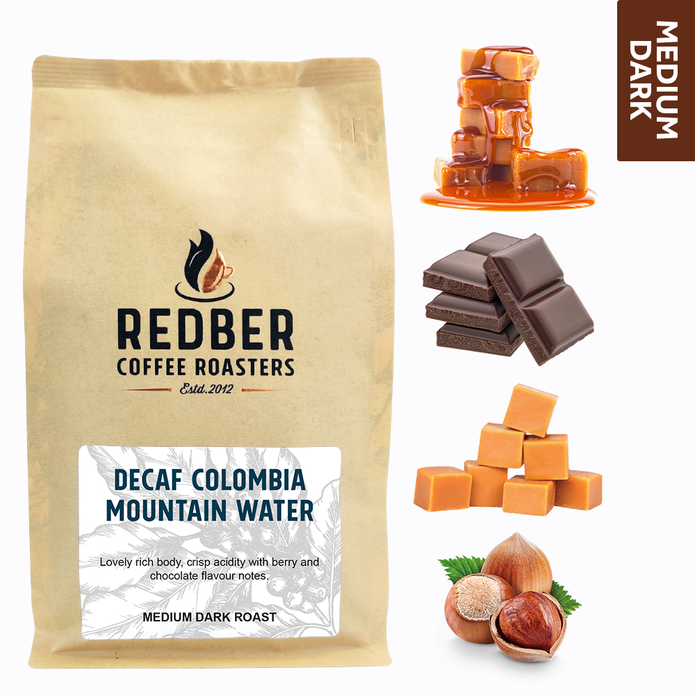 COLOMBIA MEDELLIN MOUNTAIN WATER DECAF COFFEE - Medium-Dark Roast Coffee