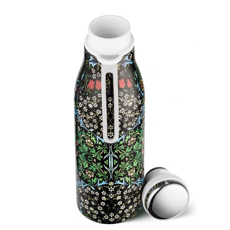 Ecoffee Cup 17oz 500ml William Morris Environmentally Friendly Reusable Hot/Cold Vacuum Bottle, Blackthorn