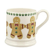 White mug with gingerbread man design on a white background