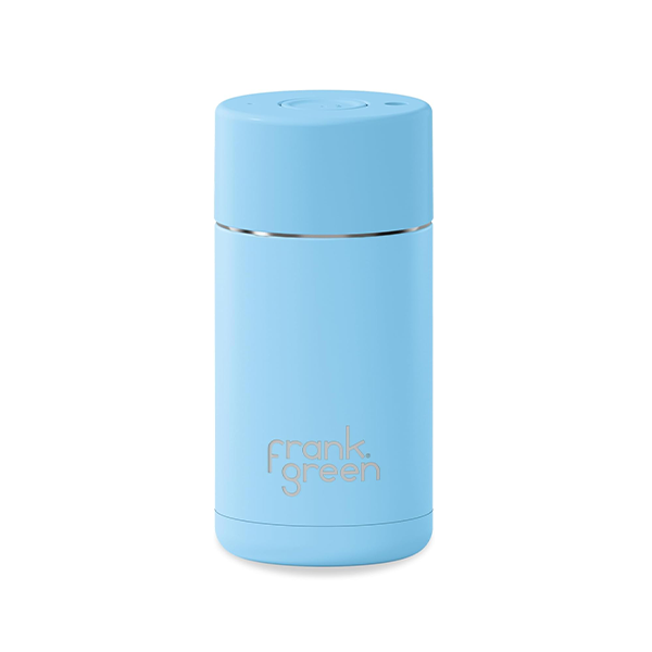 Frank Green 12oz Ceramic Reusable Cup with Push Button Lid - Sky Blue