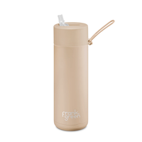 Frank Green 20oz/595ml Ceramic Reusable Straw Bottle - Soft Stone