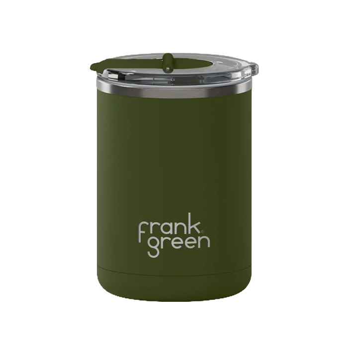 Frank Green 12oz/355ml Ceramic Coffee Cup with Hinged Lid - Khaki