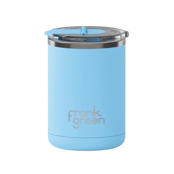 Frank Green 12oz/355ml Ceramic Coffee Cup with Hinged Lid - Sky Blue