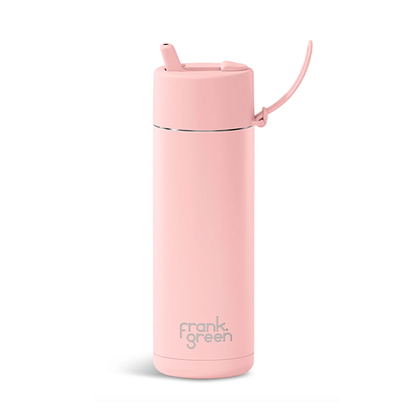 Frank Green 20oz/595ml Ceramic Reusable Bottle with Flip Straw - Blushed