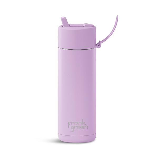 Frank Green 20oz/595ml Ceramic Reusable Bottle with Flip Straw - Lilac Haze