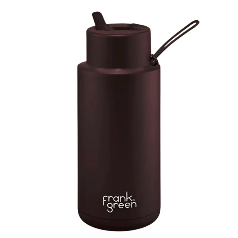 Frank Green 34oz/1005ml Ceramic Reusable Bottle with Flip Straw - Chocolate