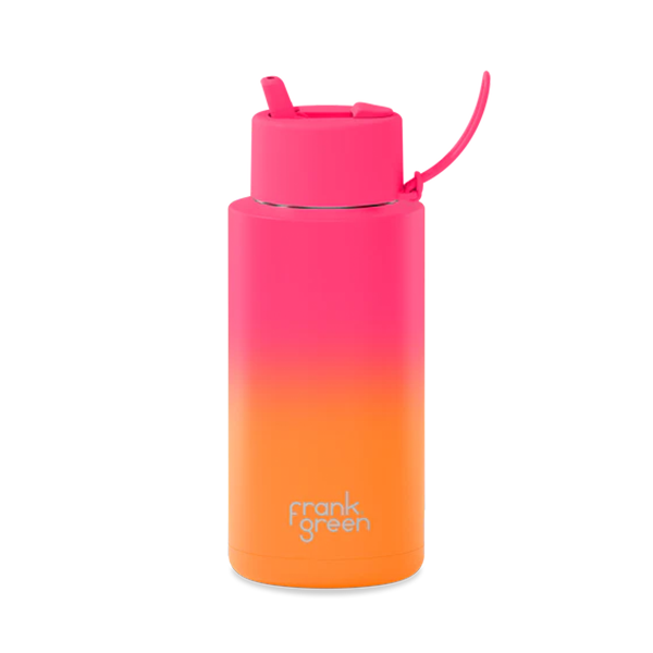 Frank Green 34oz/1005ml Ceramic Reusable Straw Bottle -  Summer Sunset