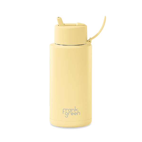 Frank Green 34oz/1005ml Ceramic Reusable Bottle with Flip Straw - Buttermilk