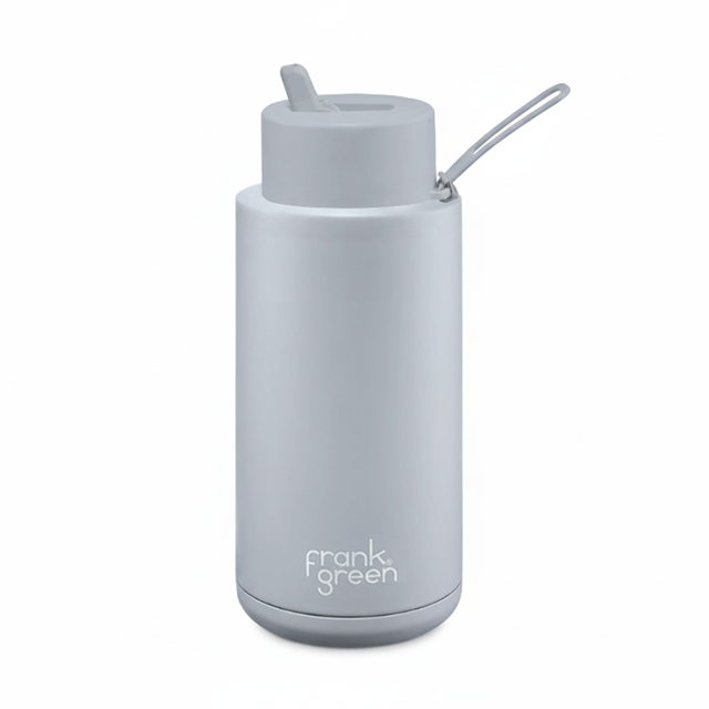 Frank Green 34oz/1005ml Ceramic Reusable Bottle with Flip Straw - Harbour Mist