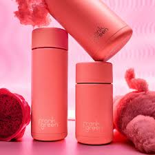 Frank Green 12oz/340ml Ceramic Reusable Cup with Button Lid - Sweet Peach