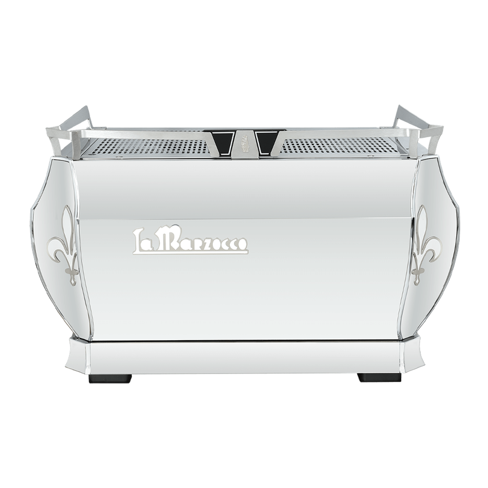 La Marzocco GB5 X espresso machine, designed for high-volume cafés and restaurants. Features dual PID temperature control, Auto-Volumetric (AV), and Auto Brew Ratio (ABR) for consistent, premium coffee. Available in 2-group, 3-group, and 4-group configurations, combining Italian craftsmanship with advanced brewing technology