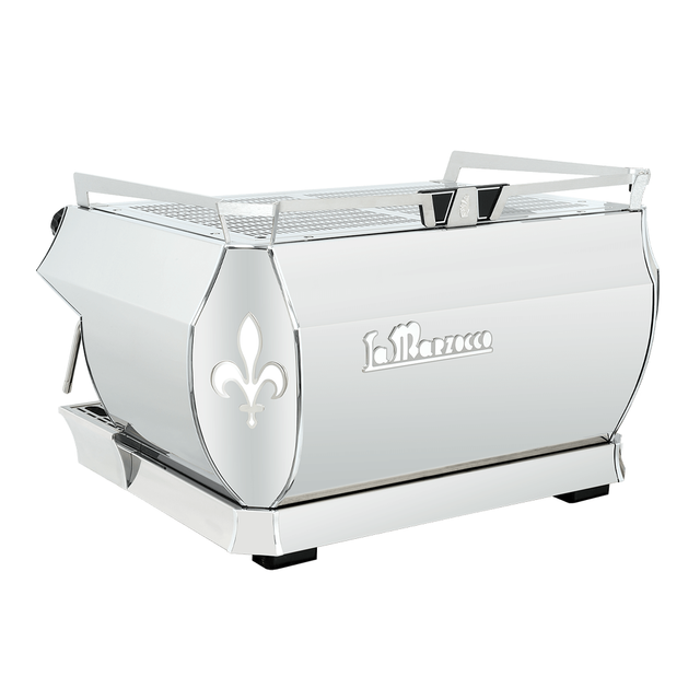 La Marzocco GB5 X espresso machine, designed for high-volume cafés and restaurants. Features dual PID temperature control, Auto-Volumetric (AV), and Auto Brew Ratio (ABR) for consistent, premium coffee. Available in 2-group, 3-group, and 4-group configurations, combining Italian craftsmanship with advanced brewing technology