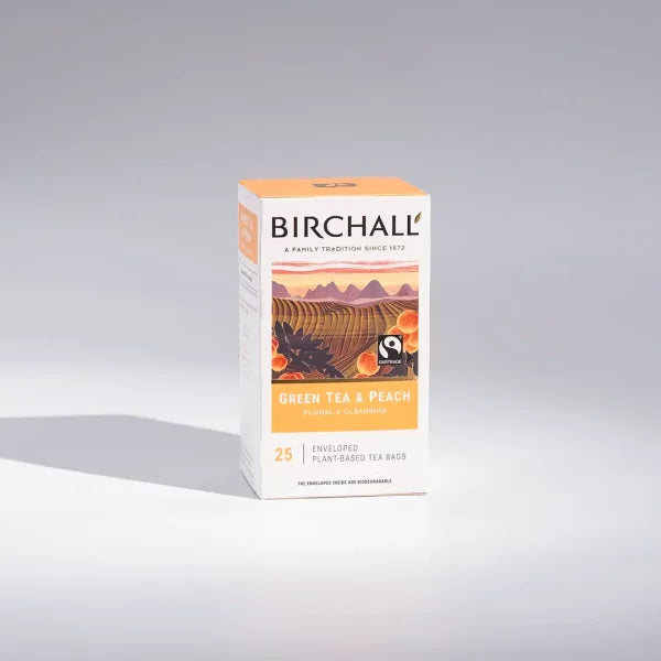 Birchall Enveloped Tea Bags 25pcs - Green Tea & Peach
