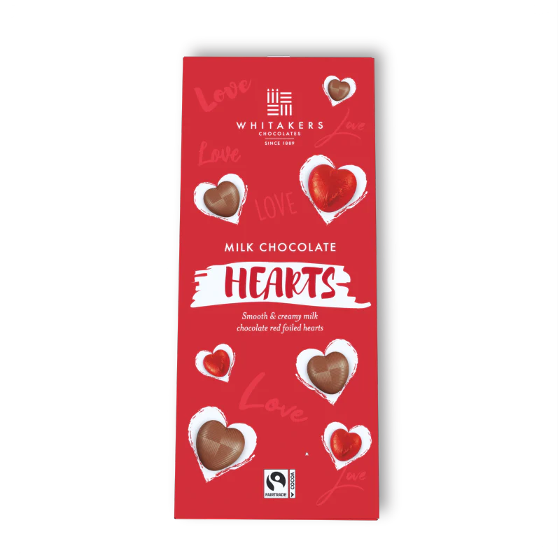 Whitakers Milk Chocolate Hearts Gift Box 125g