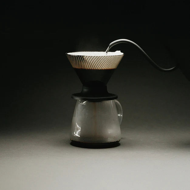 Hario V60 Dripper Neo - Size 02 Pouring over coffee grinds